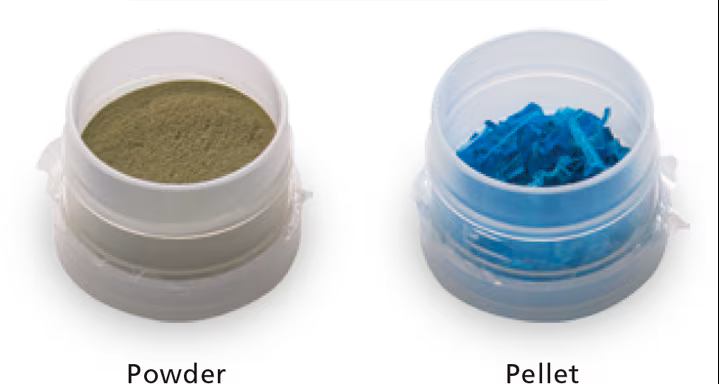 Échantillons en poudre et échantillons en pellet