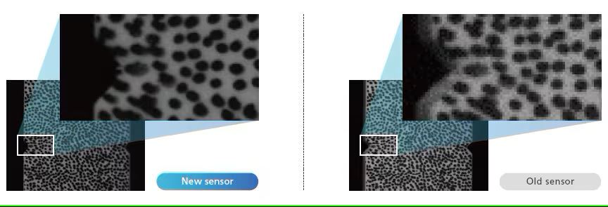 Résolution du capteur d'image trois fois plus élevée (300 000 pixels)